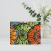 parasols voor verkoop, bagan, myanmar briefkaart (Staand voorkant)