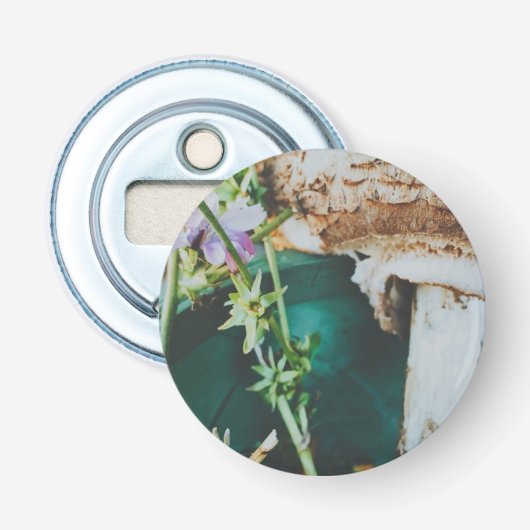 Parasolzwam, Zweeds Archipel, Zweden Button Flesopener (Voorkant)