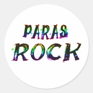 PARASROCK MET KLEUR RONDE STICKER