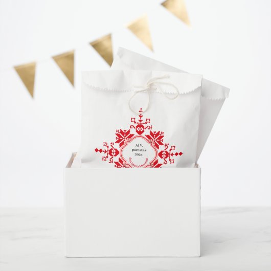Parastas cadeautas zakjes rood  (Feest)
