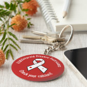 Parathyroïd Disease Awareness Ribbon Sleutelhanger (Zijkant)