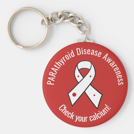 Parathyroïd Disease Awareness Ribbon Sleutelhanger (Voorkant)