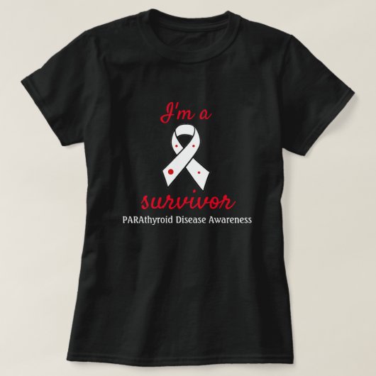 Parathyroïdziekte Overlevingsvoorlichting Ribbon T-shirt (Design voorkant)