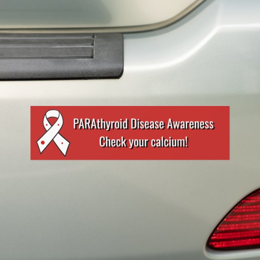 PARAthyroïdziektevoorlichting Ribbon Bumpersticker (Op auto)