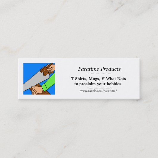 Paratime bladwijzer mini visitekaartje (Voorkant)