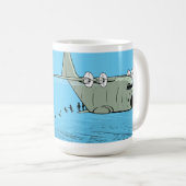 Paratrooper Hercules Plane Cartoon Coffee Mok (Voorkant rechts)