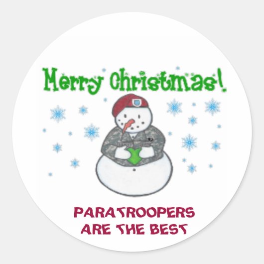 Paratrooper HOLIDAY Ronde Sticker (Voorkant)