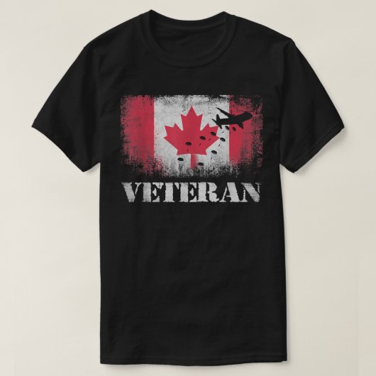 Paratrooper Veteran Canada Flag Airborne T-shirt (Design voorkant)
