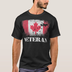 Paratrooper Veteran Canada Flag Airborne T-shirt