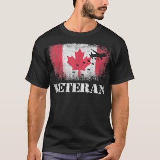 Paratrooper Veteran Canada Flag Airborne T-shirt