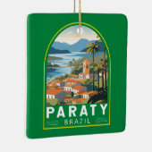 Paraty Brazilië Reizen Kunst Vintage Keramisch Ornament (Rechts)