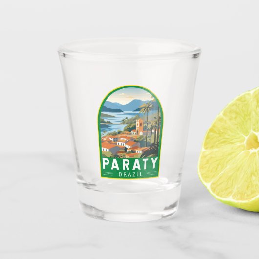 Paraty Brazilië Reizen Kunst Vintage Shot Glas (Voorkant)