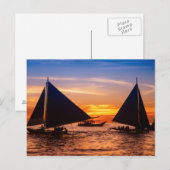 Paraw Sailing op zonsondergang |Phillipines Briefkaart (Voorkant / Achterkant)