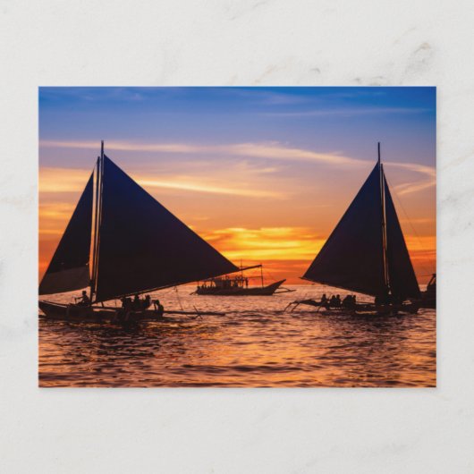 Paraw Sailing op zonsondergang |Phillipines Briefkaart (Voorkant)