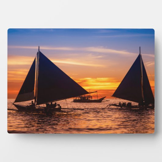 Paraw Sailing op zonsondergang |Phillipines Fotoplaat (voorkant)