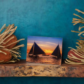 Paraw Sailing op zonsondergang |Phillipines Fotoplaat (Zijkant)