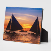 Paraw Sailing op zonsondergang |Phillipines Fotoplaat (Zijkant)