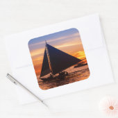 Paraw Sailing op zonsondergang |Phillipines Vierkante Sticker (Envelop)