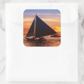 Paraw Sailing op zonsondergang |Phillipines Vierkante Sticker (Tas)