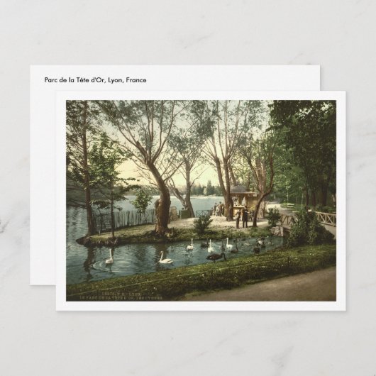 Parc de la Tête d'Or, Lyon, Frankrijk Briefkaart (Voorkant / Achterkant)