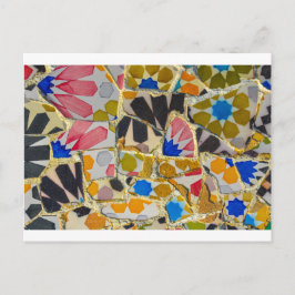 Parc Guell Ceramic Tegels in Barcelona, Spanje Briefkaart
