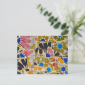 Parc Guell Ceramic Tegels in Barcelona, Spanje Briefkaart (Staand voorkant)