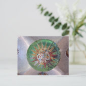 Parc Guell Green Mosaic Briefkaart (Staand voorkant)