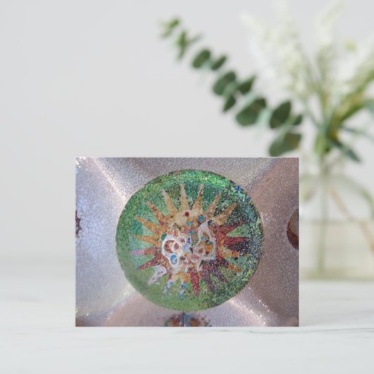 Parc Guell Green Mosaic Briefkaart (Staand voorkant)