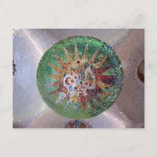 Parc Guell Green Mosaic Briefkaart