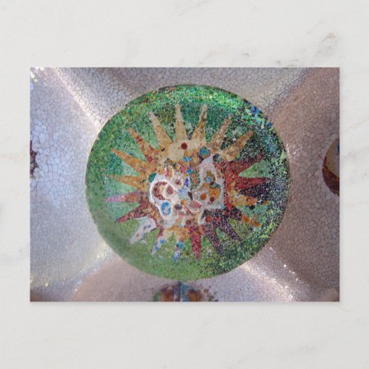 Parc Guell Green Mosaic Briefkaart (Voorkant)