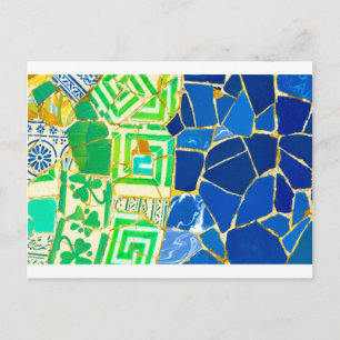 Parc Guell Green Tiles in Barcelona Spanje Briefkaart