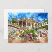 Parc Guell in Barcelona, Spanje Briefkaart (Voorkant / Achterkant)