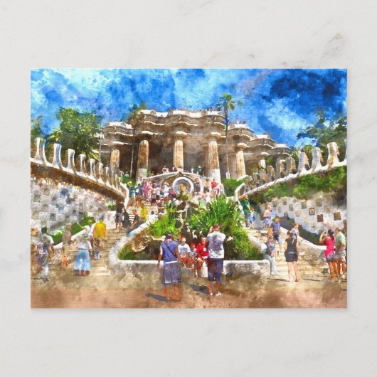 Parc Guell in Barcelona, Spanje Briefkaart (Voorkant)