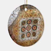Parc Guell Mosaic Green en Sinaasappel Keramisch Ornament (Links)