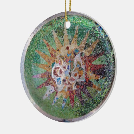 Parc Guell Mosaic Green Keramisch Ornament (Links)