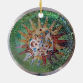 Parc Guell Mosaic Green Keramisch Ornament (Achterkant)