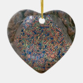 Parc Guell Mosaic Rainbow en Oranje Heart Keramisch Ornament (Voorkant)