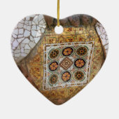 Parc Guell Mosaic Rainbow en Oranje Heart Keramisch Ornament (Achterkant)