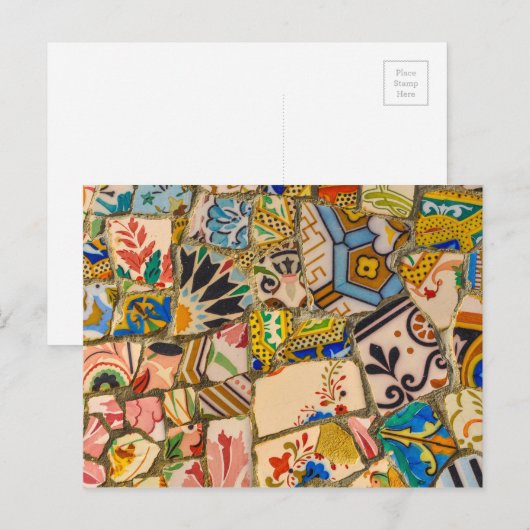 Parc Guell-Tegels in Barcelona, Spanje Briefkaart (Voorkant / Achterkant)