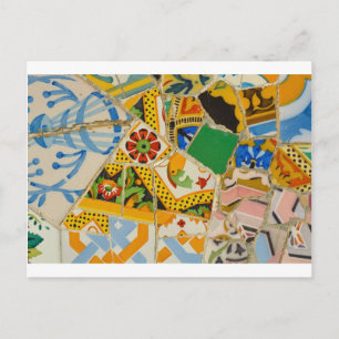Parc Guell Yellow Ceramic Tiles in Barcelona Spanj Briefkaart
