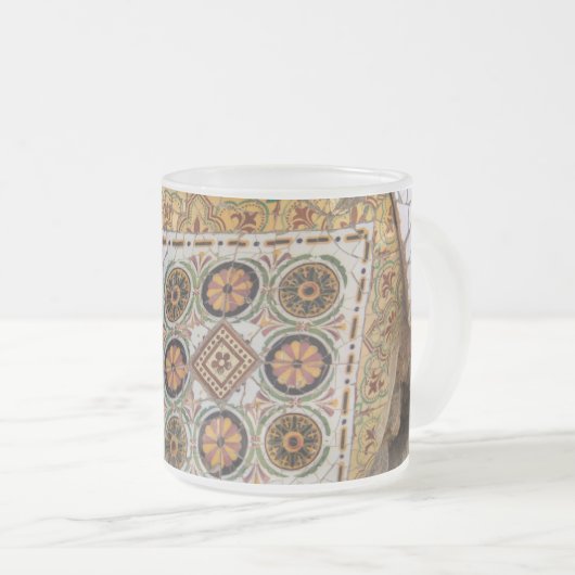 Parc Guell Yellow Mosaic Matglas Koffiemok (Voorkant rechts)