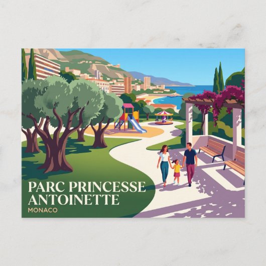 Parc Princesse Antoinette, Moneghetti Monaco Briefkaart (Voorkant)