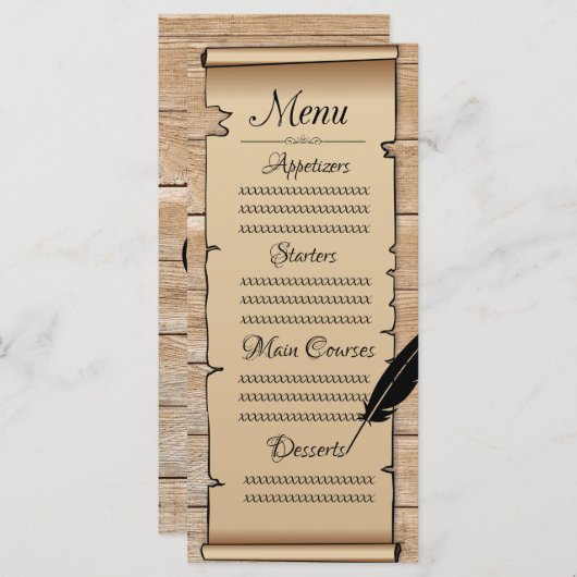 Parcenten Menu (Voorkant / Achterkant)