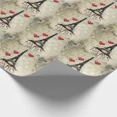 Parchement Parijs, Eiffel Tower en Red Balloons Cadeaupapier (Hoek)