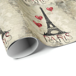 Parchement Parijs, Eiffel Tower en Red Balloons Cadeaupapier