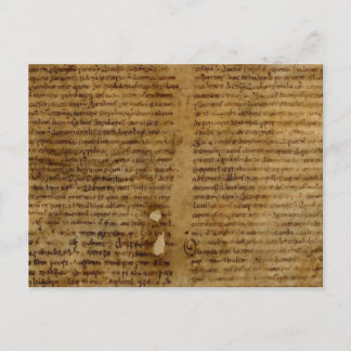 Parchement text with antique writing, old paper briefkaart