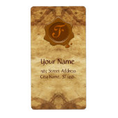 PARCHES EN BROWN WAX SEAL MONOGRAM ETIKET (Voorkant)