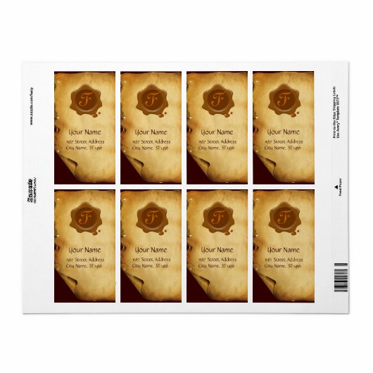 PARCHES EN BROWN WAX SEAL MONOGRAM ETIKET (Full Sheet)