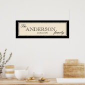 Parchment Black Border Poster (Keuken)