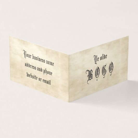 Parchment BOGO Loyalty Folded Card Visitekaartje (Buitenkant)